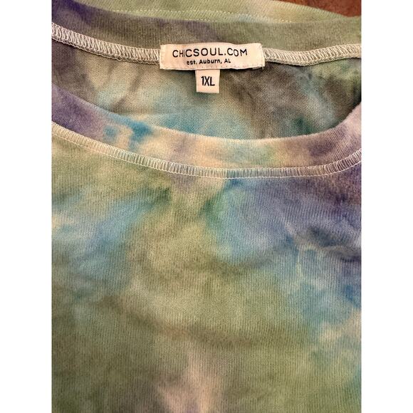 EUC Chic Soul Crewneck Tie Dye Long Sleeve Tunic Top 1X - Picture 4 of 7